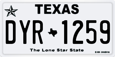 TX license plate DYR1259