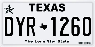 TX license plate DYR1260