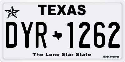 TX license plate DYR1262