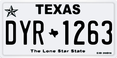 TX license plate DYR1263