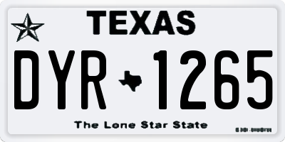 TX license plate DYR1265