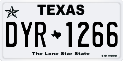 TX license plate DYR1266