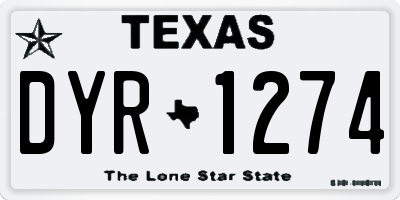 TX license plate DYR1274