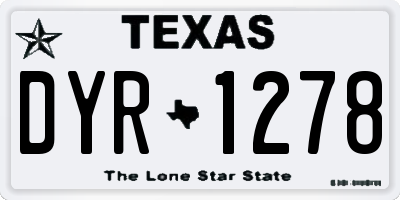 TX license plate DYR1278
