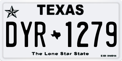 TX license plate DYR1279