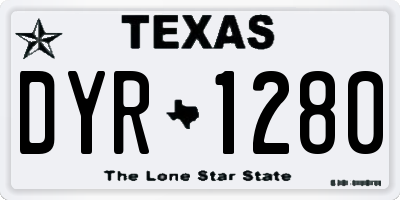 TX license plate DYR1280