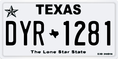 TX license plate DYR1281