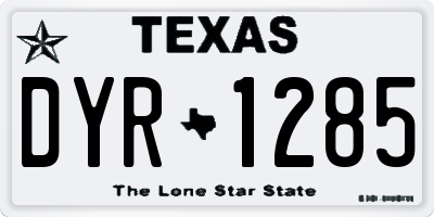 TX license plate DYR1285