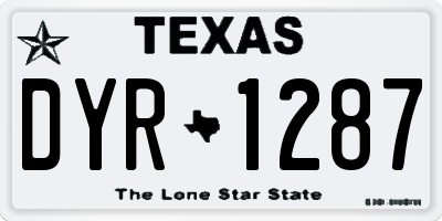 TX license plate DYR1287