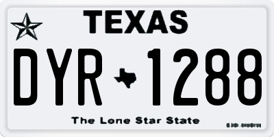 TX license plate DYR1288