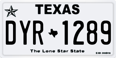 TX license plate DYR1289