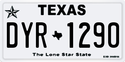 TX license plate DYR1290