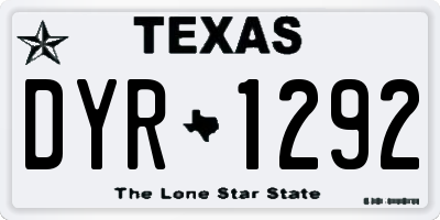 TX license plate DYR1292