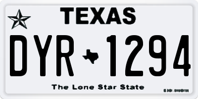 TX license plate DYR1294