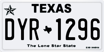 TX license plate DYR1296