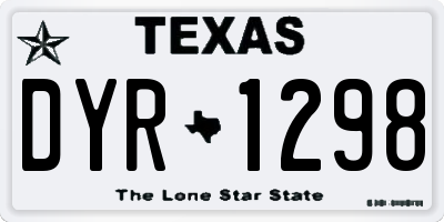 TX license plate DYR1298