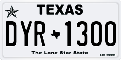 TX license plate DYR1300