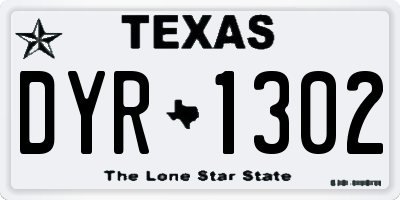 TX license plate DYR1302