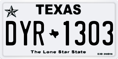 TX license plate DYR1303