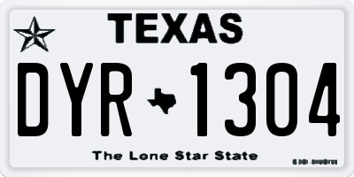 TX license plate DYR1304