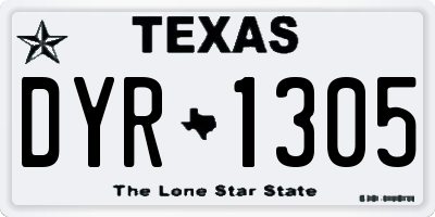 TX license plate DYR1305
