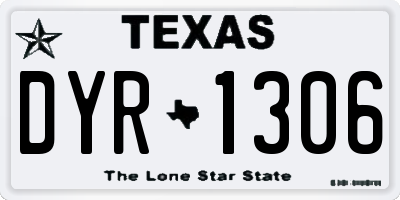 TX license plate DYR1306