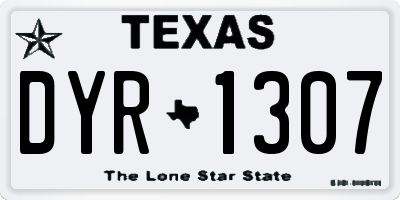 TX license plate DYR1307