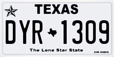 TX license plate DYR1309