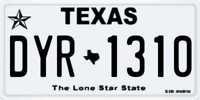 TX license plate DYR1310