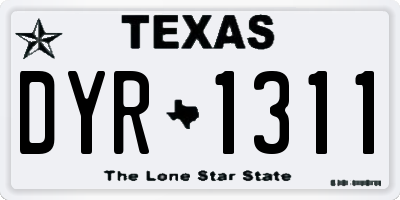 TX license plate DYR1311
