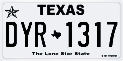 TX license plate DYR1317
