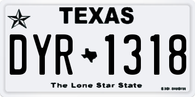 TX license plate DYR1318