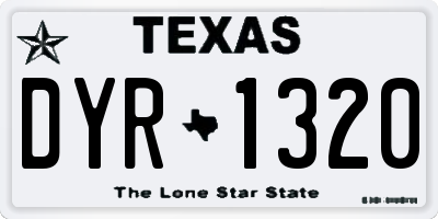 TX license plate DYR1320