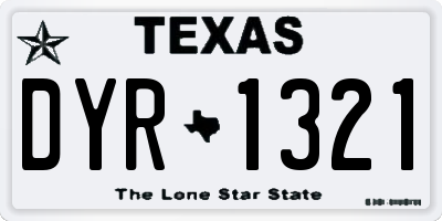 TX license plate DYR1321