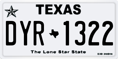 TX license plate DYR1322