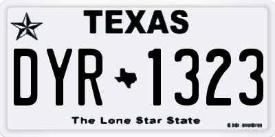 TX license plate DYR1323
