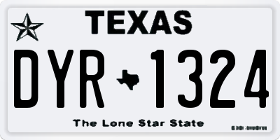 TX license plate DYR1324