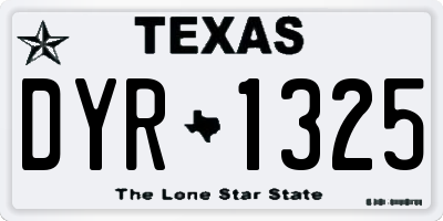 TX license plate DYR1325