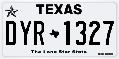 TX license plate DYR1327