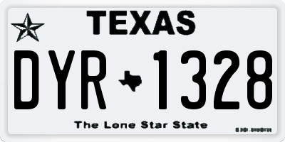 TX license plate DYR1328
