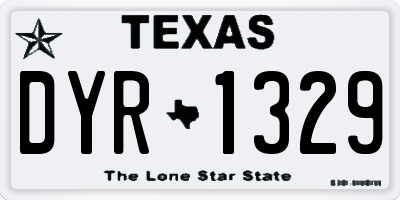 TX license plate DYR1329