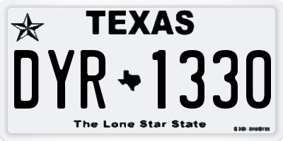 TX license plate DYR1330