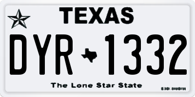 TX license plate DYR1332