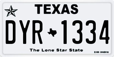TX license plate DYR1334