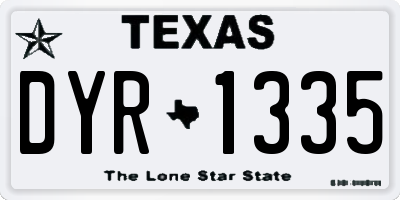 TX license plate DYR1335