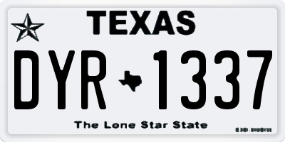 TX license plate DYR1337