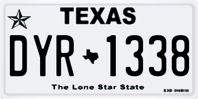 TX license plate DYR1338