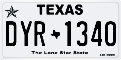 TX license plate DYR1340