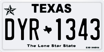 TX license plate DYR1343