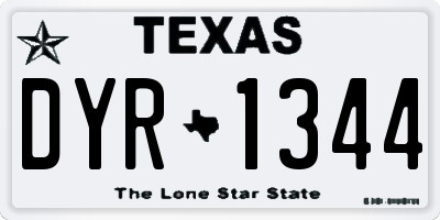 TX license plate DYR1344